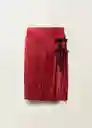 Falda Anemona Rojo Talla 36 Mujer Mango