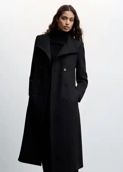 Abrigo Sirenita Negro Talla 27 Mujer Mango