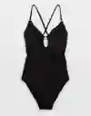 Vestido Aerie de Baño Negro Talla SMALL 5430073 American Eagle