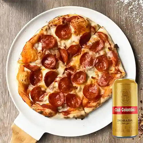 Combo Pizza Pepperoni + Club col. Dorada Lta 269ml