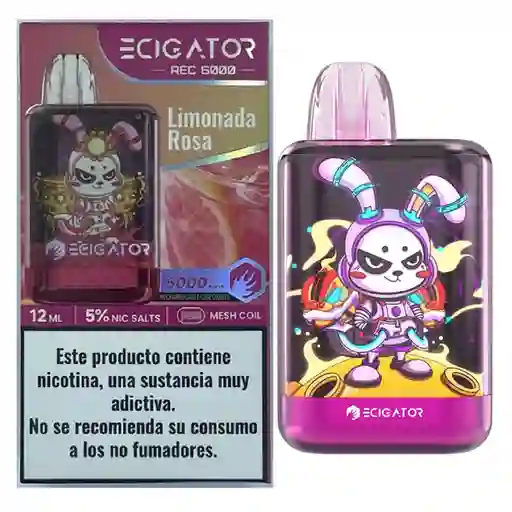 Ecigator Vapeador Limonada Rosa 6000 Puffs 5%