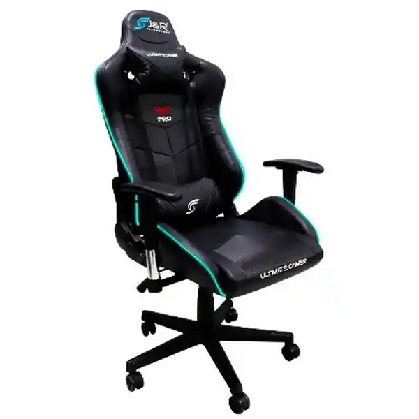 Silla Gamer Con Iluminación Rgb Ergonómica y Ajustable Negra