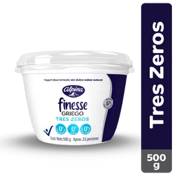 Yogurt Griego Finesse Tres Zeros 500 g