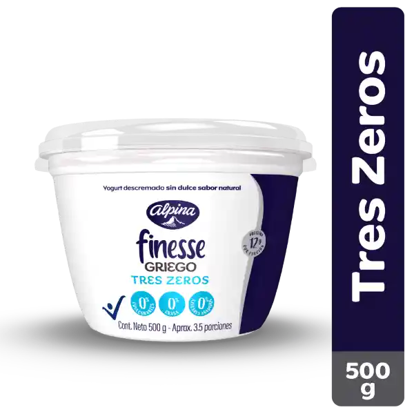 Yogurt Griego Finesse Tres Zeros 500 g