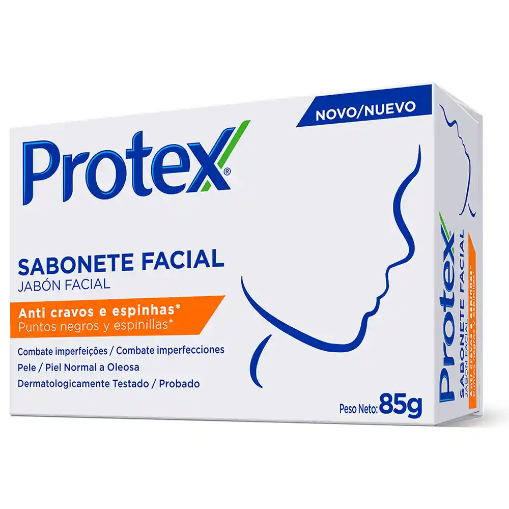 Jabón Facial Protex Puntos Negros y Espinillas Barra 85 g