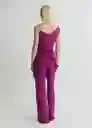 Pantalón Floris Morado Talla M Mujer Mango