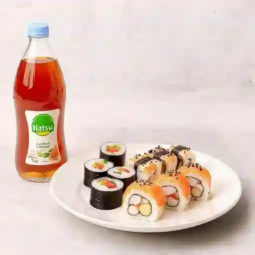 Combo sushi clasicos y bebida