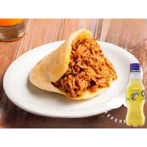 Combo arepa carne + quatro 250ml