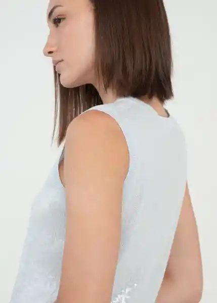 Tejido Mujer Azul Helada Claro Talla L 589g014 Naf Naf