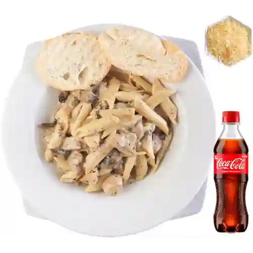 Pasta Alfredo (Pollo&Hongos) + Cocacola Org 400ml