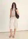 Bermuda Camberra Offwhite Talla 38 Mujer Mango