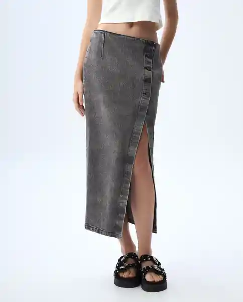 Falda Mujer Gris Talla 8 341G000_GRI173933 Americanino