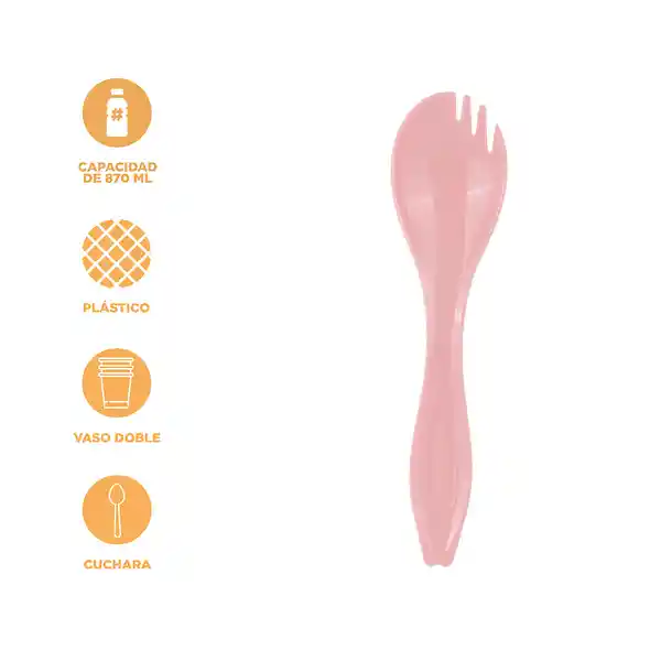 Vaso Mezclador de Doble Capa S Rosa 870 mL Miniso