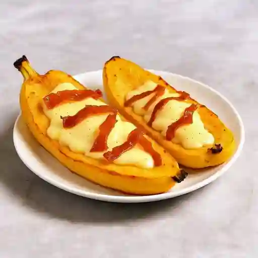 Porcion Platano Queso y Bocadillo