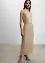 Vestido Marcos-A Oro Talla XL Mujer Mango