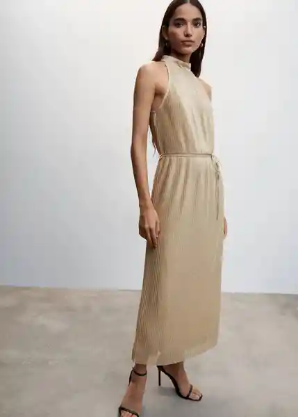 Vestido Marcos-A Oro Talla XL Mujer Mango