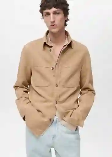 Sobrecamisa Jay Beige Talla XS Hombre Mango