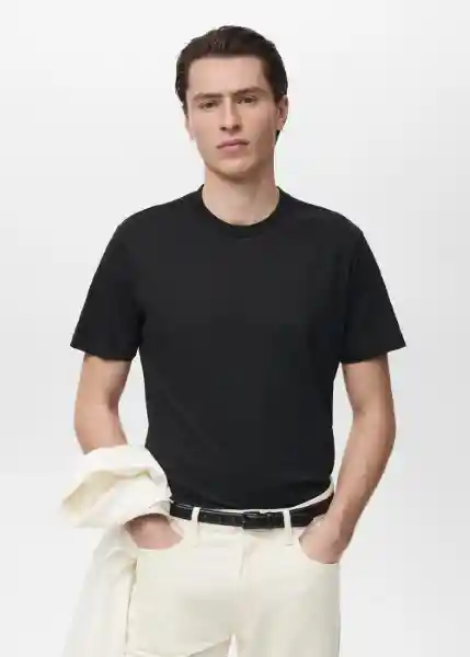 Camiseta Cherlo Negro Talla XS Hombre Mango