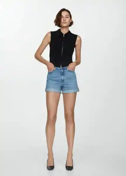 Short Mom80 Tejano Medio Talla 36 Mujer Mango