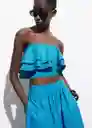 Top Daiquiri Azul Talla S Mujer Mango