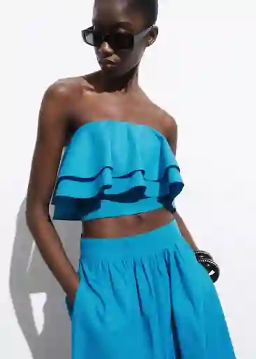 Top Daiquiri Azul Talla S Mujer Mango