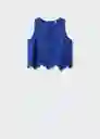 Blusa Florian Azul Talla L Mujer Mango