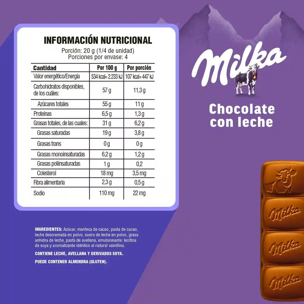 Milka Chocolate de Leche Alpina 80 g