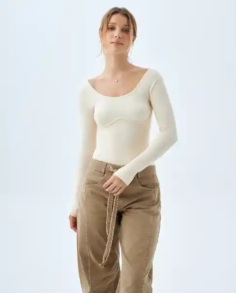 Camisa Mujer Crudo Talla L 619f000 Americanino