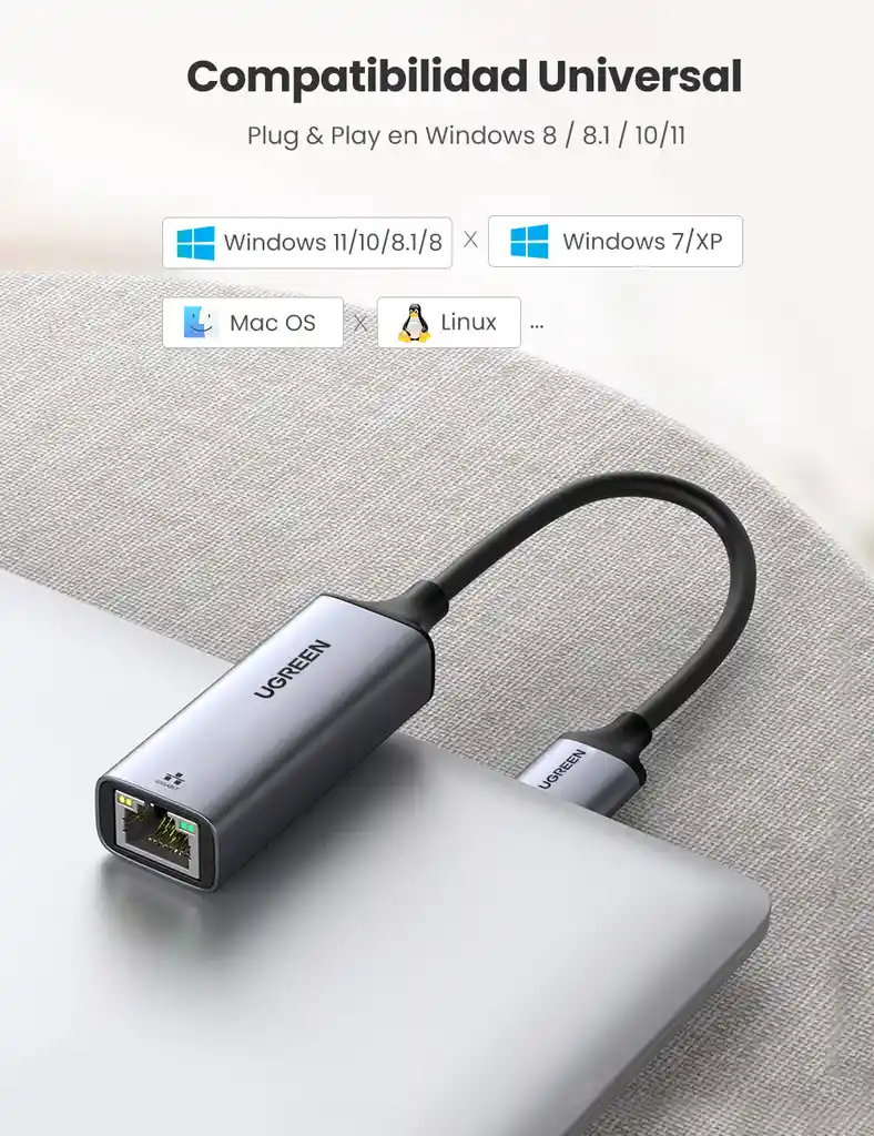 Tarjeta De Red Usb 3.0 Alumini Gigabit Ethernet Ugreen 50922