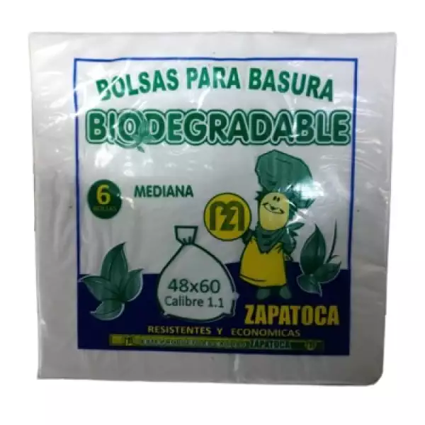 Zapatoca Bolsa Basura Blanca Mediana 48 x 60 6 und