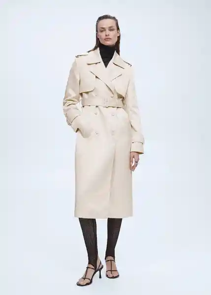 Gabardina Trench Malibu Crudo Talla S Mujer Mango