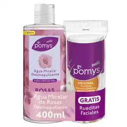 Pomys Agua Micelar Desmaquillante de Rosas + Rueditas Faciales