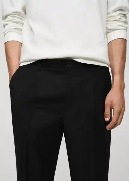 Pantalón AAron Negro Talla 46 Hombre Mango