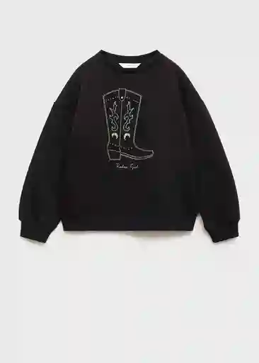 Sudadera Botas Negro Talla 14 Niñas Mango