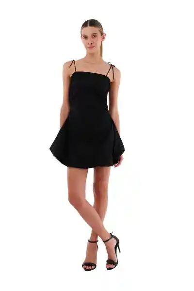 Vestido Corto Britt Negro Talla XS Mercedes Campuzano