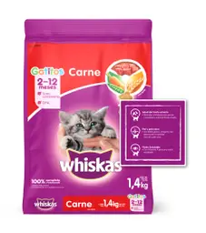 Whiskas alimento para gatito carne 1.4 Kg