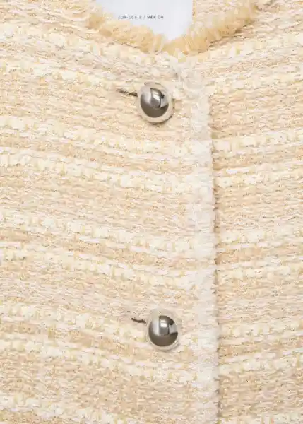 Chaqueta Anne Beige Talla XS Mujer Mango