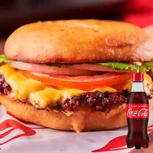 Combo Cheese Burger Sencilla +Cocacola Orig 250ml