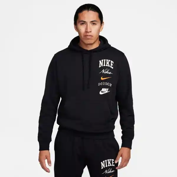 Nike Chaqueta Club Hdy Stack Hombre Negro Talla: M