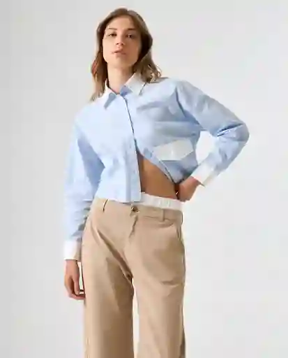 Camisa Mujer Azul Talla M 612G001_AZU144210 Americanino