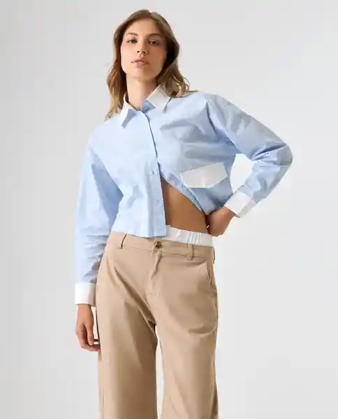Camisa Mujer Azul Talla M 612G001_AZU144210 Americanino