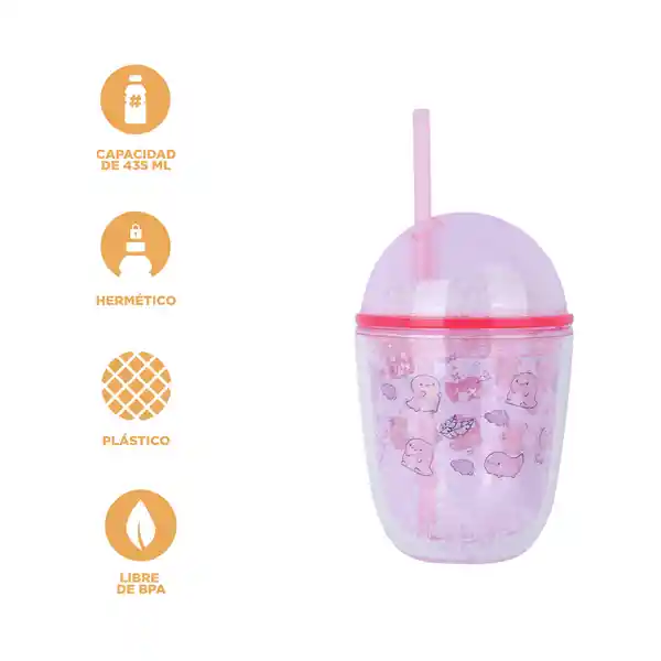 Vaso de Plástico de de Doble Pared Axolotl Story 435 mL Miniso