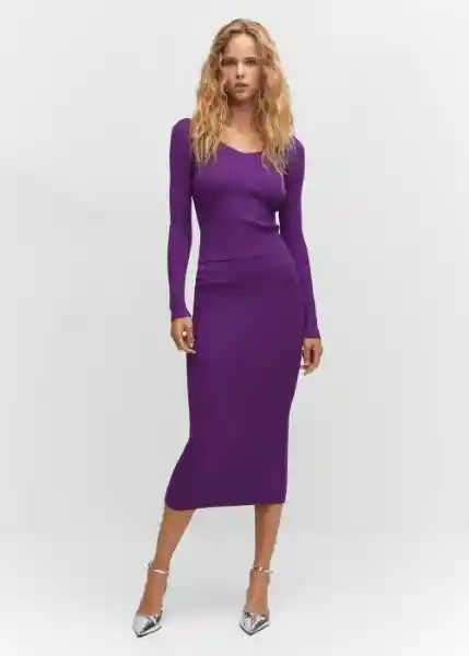 Jersey Olimpica Morado Talla XL Mujer Mango