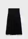 Falda Himalaya Negro Talla 38 Mujer Mango