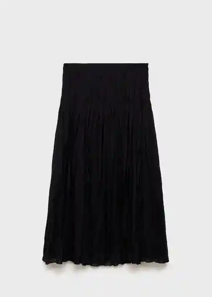 Falda Himalaya Negro Talla 38 Mujer Mango
