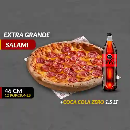 Pizza (xl) Salami + Coca Cola Zero 1,5 l