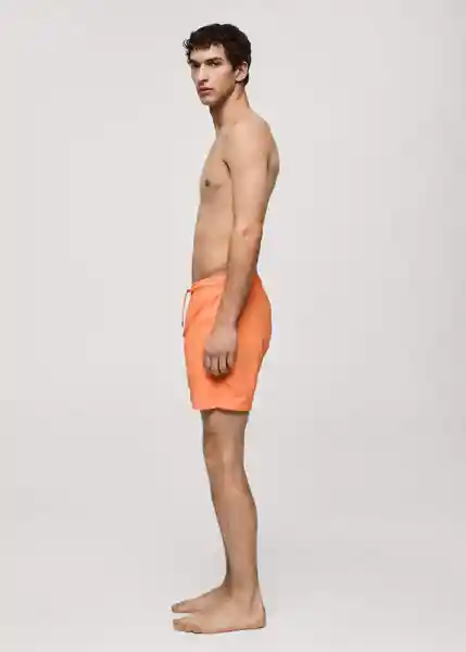 Short Bañador Liso Naranja Fluor Talla M Hombre Mango