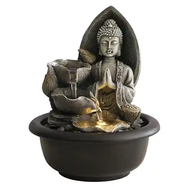Marres Fuente de Agua Buda Gris 16 x 16 x 19 cm