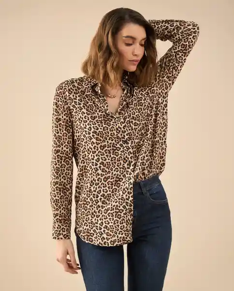 Camisa Machiatto Café Claro Talla L 612G012 Esprit
