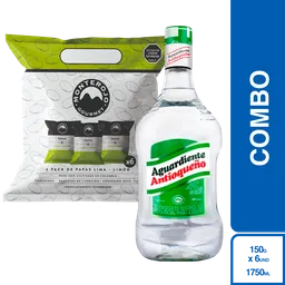 Combo Papas Lima Limon 25 g +Aguardiente Antiqueño Sin Azucar